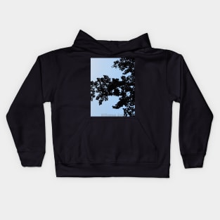 Blue Tree Silhouette Kids Hoodie